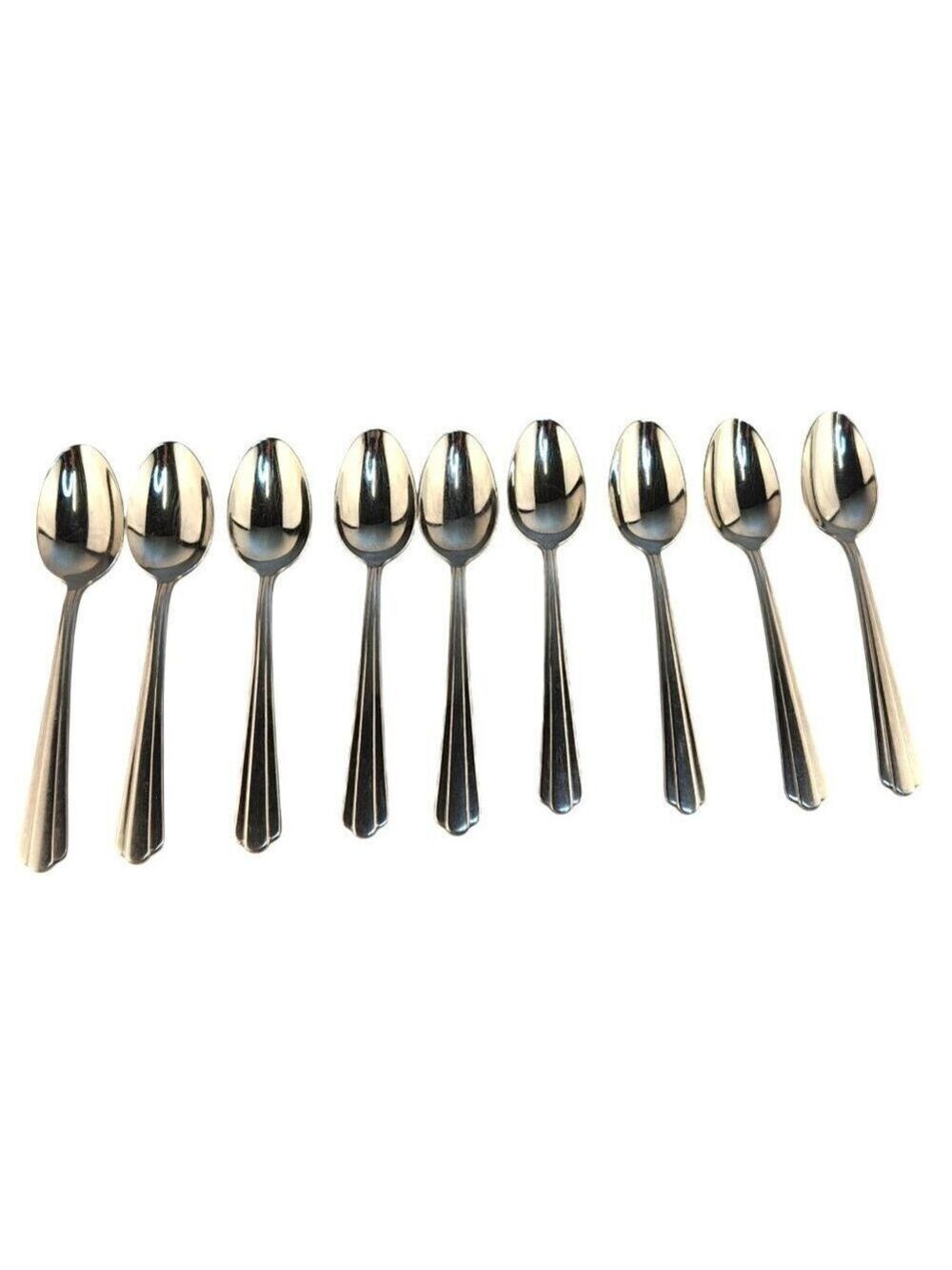Hampton Set Of 9 Stainless Steel Fan Top Soup Spoons